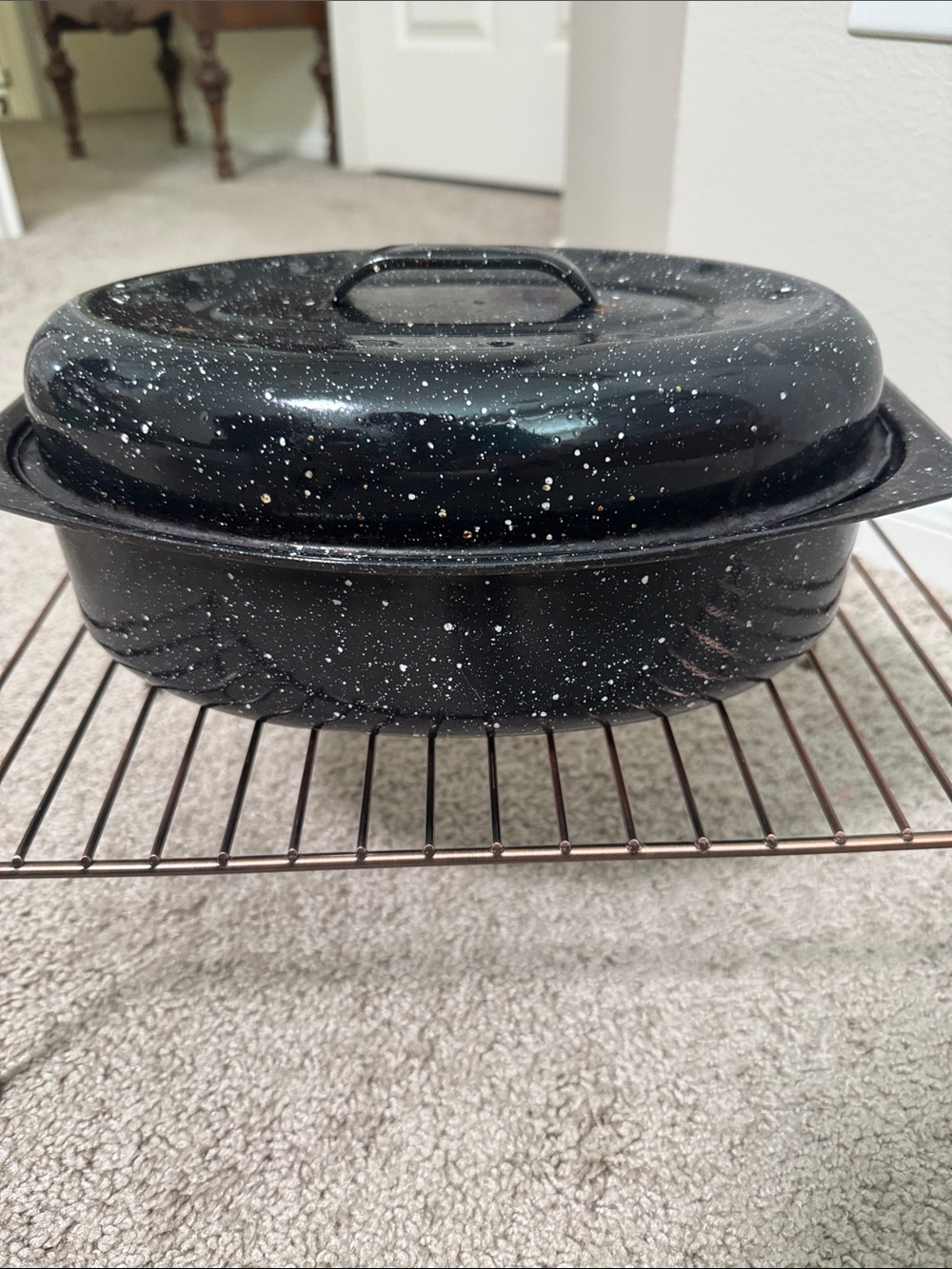 Vintage Enamel Roasting Pan